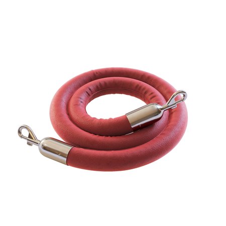 MONTOUR LINE Naugahyde Rope Red With Pol.Steel Snap Ends 10ft.Cotton Core HDNH510Rope-100-RD-SE-PS